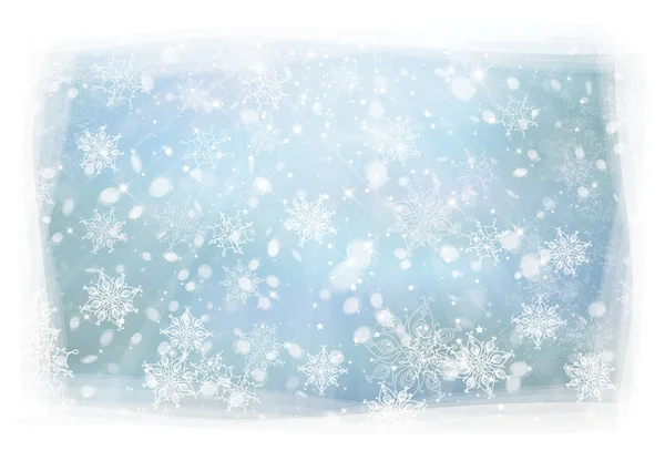 Падають Великі Сніжинки Променями Світла — стоковий вектор