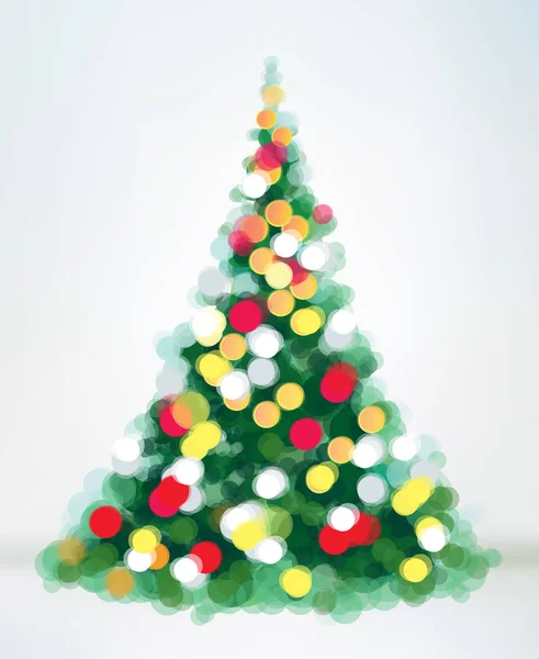 Vector Christmas Tree Bokeh Effect — Stock Vector