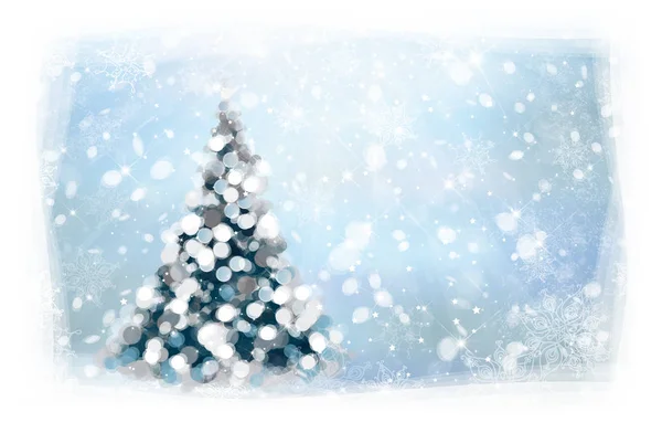 Vector Christmas Tree Greeting Card — Stock Vector