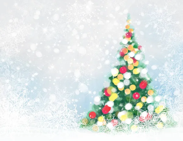 Vektor Weihnachtsbaum Grußkarte — Stockvektor