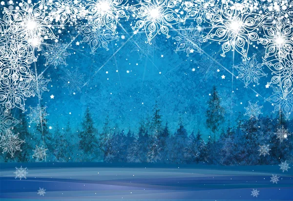 Vector Invierno Maravilloso Fondo Tarjeta Navidad — Vector de stock