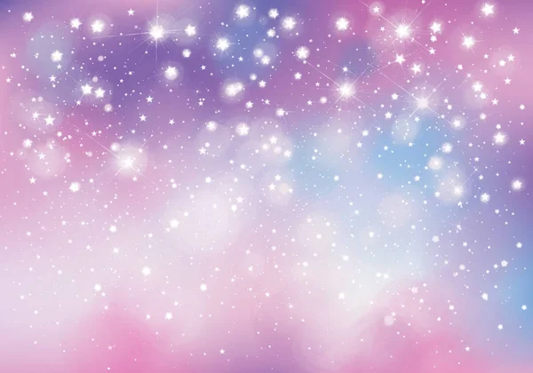 Unicornio Vectorial Fondo Brillante Con Luces Estrellas — Vector de stock