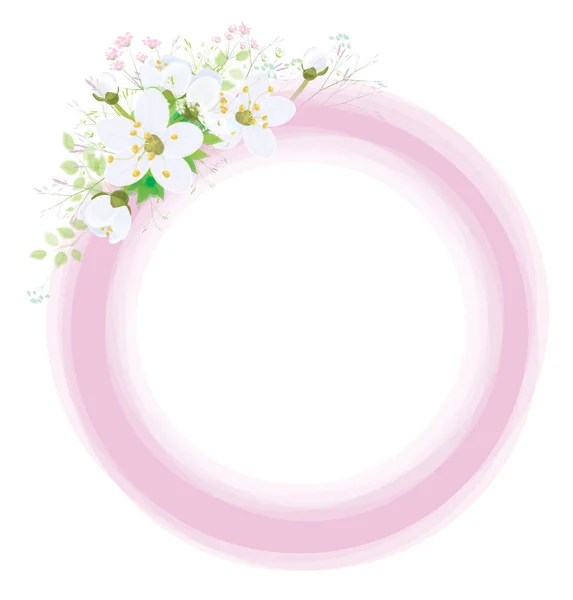 Farbenfroher Blumenkranz Auf Weiß Vektorillustration — Stockvektor