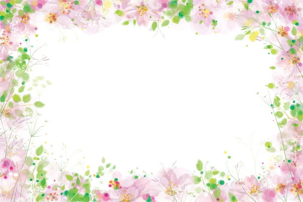 ホワイト ベクトル図にカラフルな花のフレーム — ストックベクタ