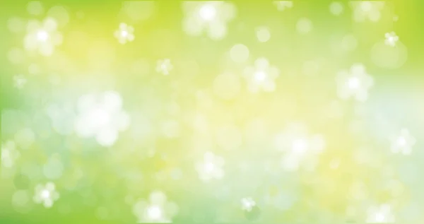 Vector Verde Bokeh Fondo Floral Fondo Verano — Vector de stock