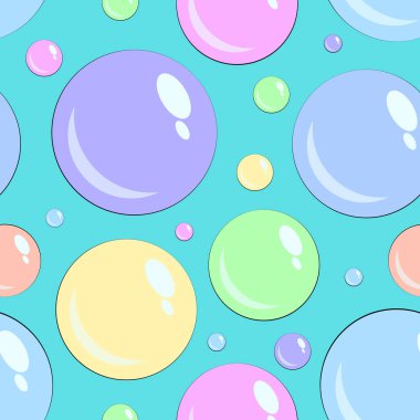 Derma kabarcıklar veya damla üzerinde mavi arka plan ile Seamless modeli. Bir öğe için tasarım, vektör çizim, afiş, kağıt, arka plan, şal, kumaş, tekstil.