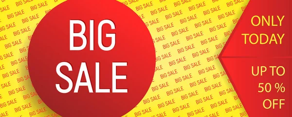 Banner Gran Venta Cartel Colores Amarillo Rojo Con Texto — Vector de stock