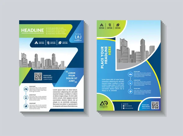 Poster broşürel tasarım şablonu vektörü, Broşür kapağı sunum soyut geometrik arka plan, A4 boyutunda düzen