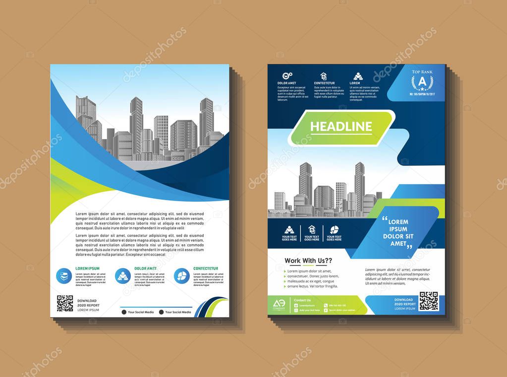 Poster brochure flyer design template vector, Leaflet cover presentation abstract geometric background, layout in A4 size