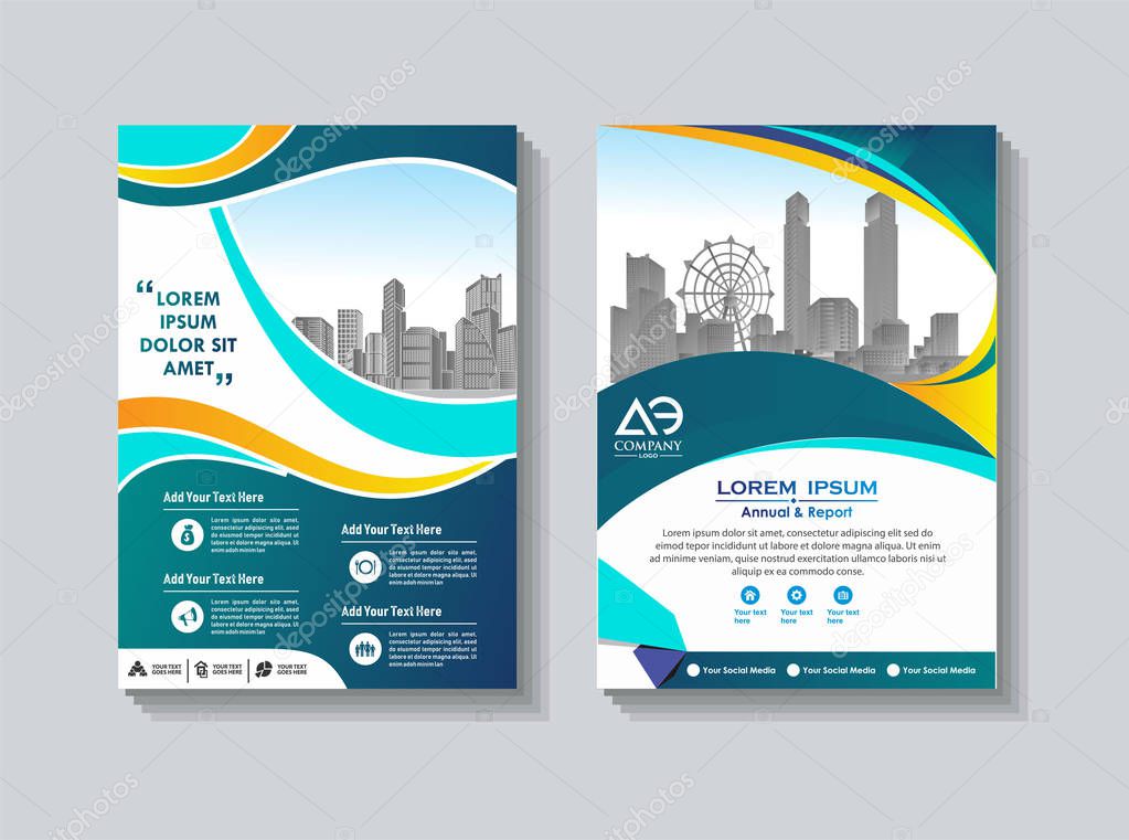 Poster brochure flyer design template vector, Leaflet cover presentation abstract geometric background, layout in A4 size