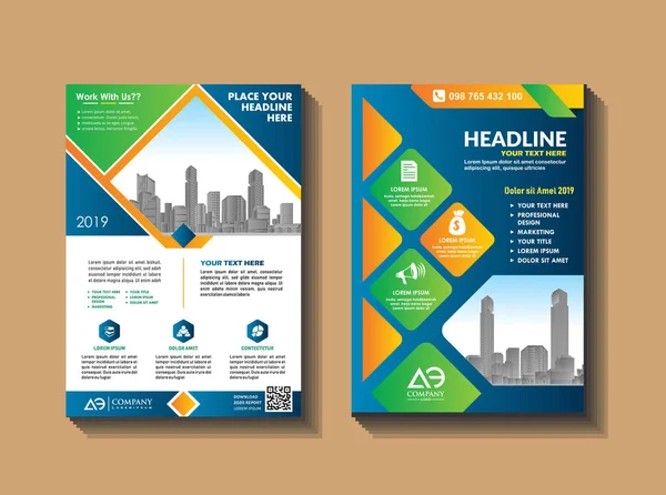 Zakelijke Vector Set Brochure Sjabloon Lay Out Cover Ontwerp Jaarverslag — Stockvector