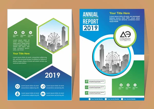 Plantilla Cubierta Tamaño Diseño Folletos Negocios Portada Del Informe Anual — Archivo Imágenes Vectoriales