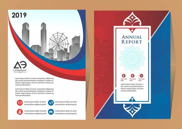 Modern Cover Brochure Flyer Design Template City Background Business Book — Stock Vector