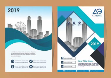 Modern bir iş broşürü düzeni veya el ilanı ön ve arka kapağı