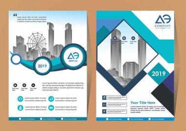 Modern bir iş broşürü düzeni veya el ilanı ön ve arka kapağı