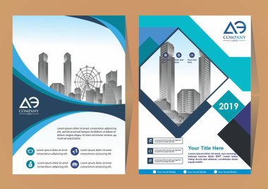 Modern bir iş broşürü düzeni veya el ilanı ön ve arka kapağı