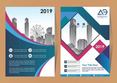 Modern bir iş broşürü düzeni veya el ilanı ön ve arka kapağı