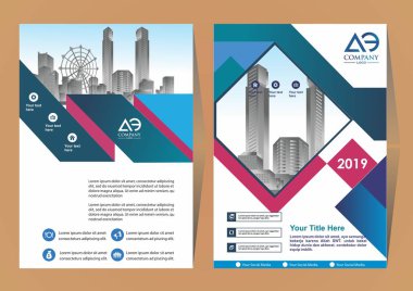 Modern bir iş broşürü düzeni veya el ilanı ön ve arka kapağı