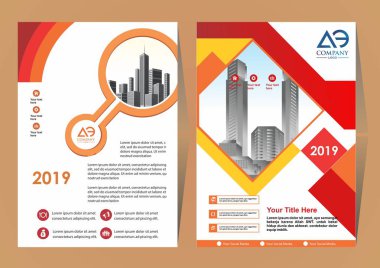 Modern bir iş broşürü düzeni veya el ilanı ön ve arka kapağı