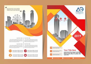 Modern bir iş broşürü düzeni veya el ilanı ön ve arka kapağı