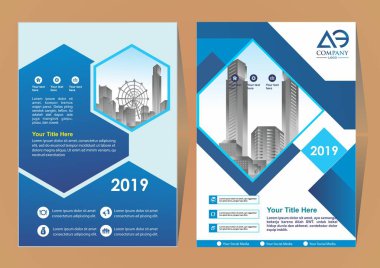 Modern bir iş broşürü düzeni veya el ilanı ön ve arka kapağı