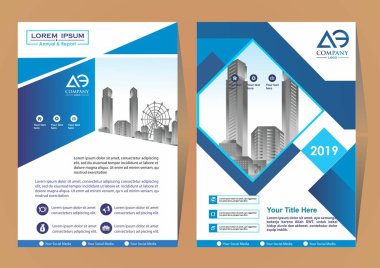 Modern bir iş broşürü düzeni veya el ilanı ön ve arka kapağı