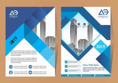 Modern bir iş broşürü düzeni veya el ilanı ön ve arka kapağı