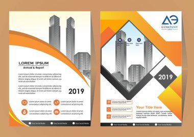 Modern bir iş broşürü düzeni veya el ilanı ön ve arka kapağı