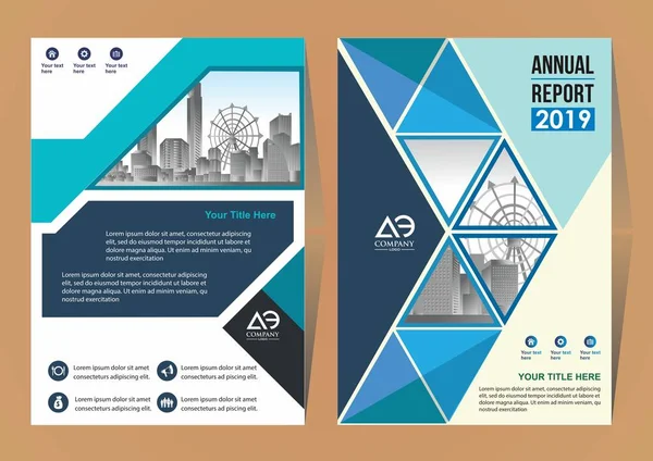 Capa Dianteira Traseira Layout Panfleto Moderno Brochura Negócios — Vetor de Stock