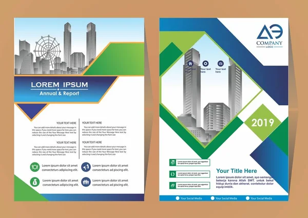 Voor Achtercover Van Een Moderne Business Brochure Layout Flyer — Stockvector