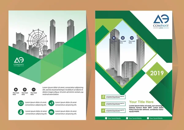 Voor Achtercover Van Een Moderne Business Brochure Layout Flyer — Stockvector