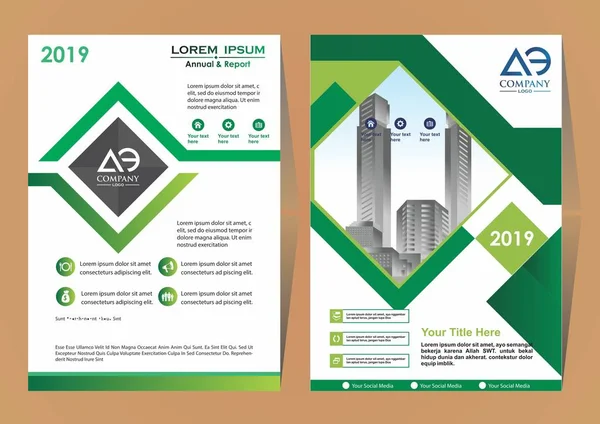 Voor Achtercover Van Een Moderne Business Brochure Layout Flyer — Stockvector