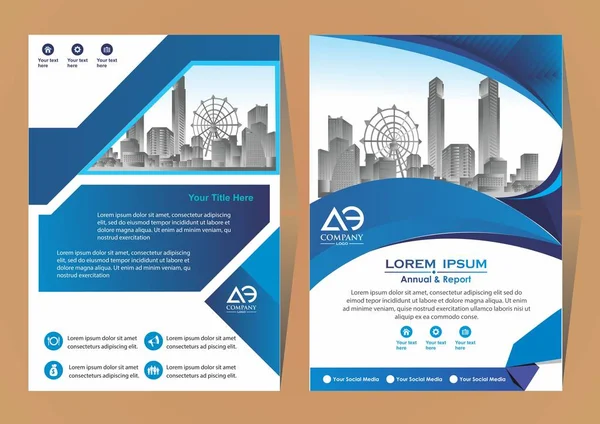 Voor Achtercover Van Een Moderne Business Brochure Layout Flyer — Stockvector