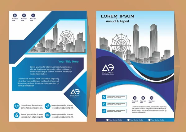 Voor Achtercover Van Een Moderne Business Brochure Layout Flyer — Stockvector