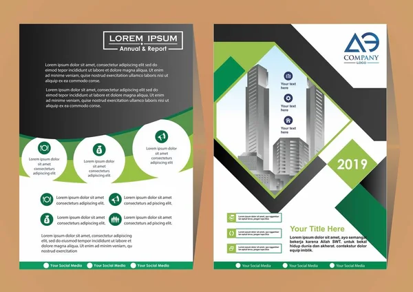 Voor Achtercover Van Een Moderne Business Brochure Layout Flyer — Stockvector