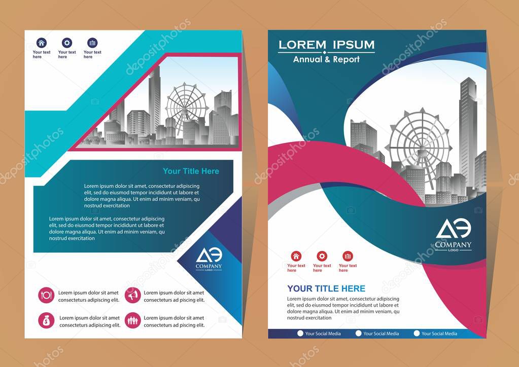 Front and back cover of a modern business brochure layout or flyer