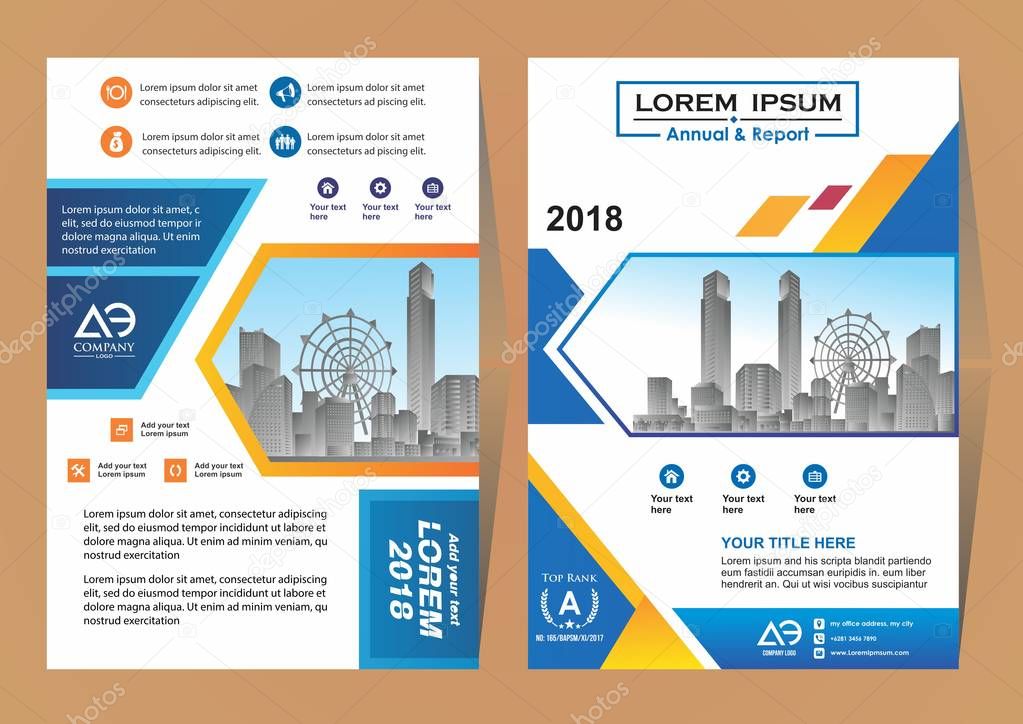 Front and back cover of a modern business brochure layout or flyer