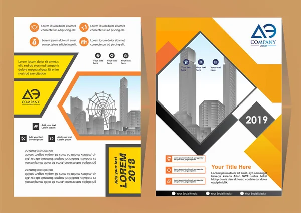 Şekil vektör illüstrasyonlu modern bir iş kapağı broşür düzeni