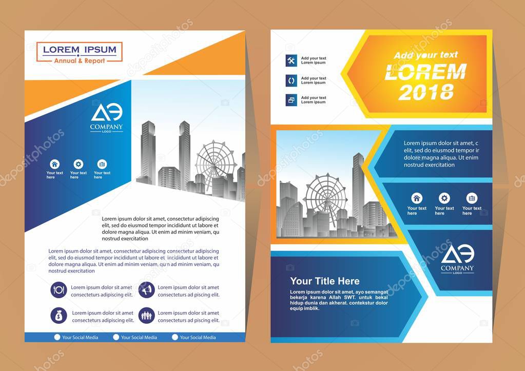 A modern business cover brochure layout with shape vector illustration