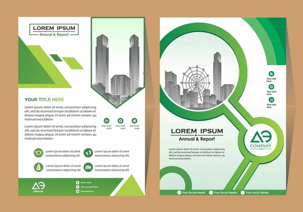 Een Moderne Business Cover Brochure Layout Met Shape Vector Illustratie — Stockvector