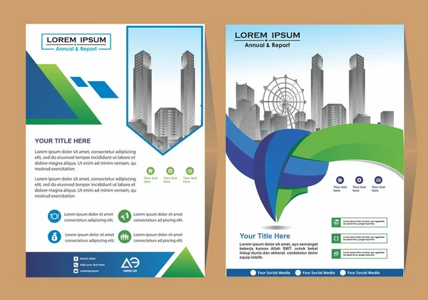 Diseño Moderno Folleto Portada Negocios Con Ilustración Vectores Forma — Archivo Imágenes Vectoriales