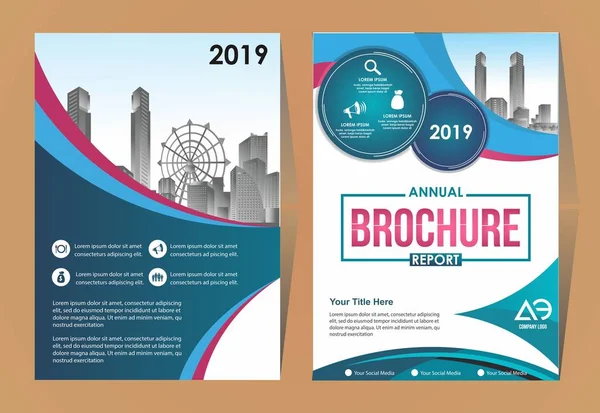 A modern business cover brochure layout with shape vector illustration