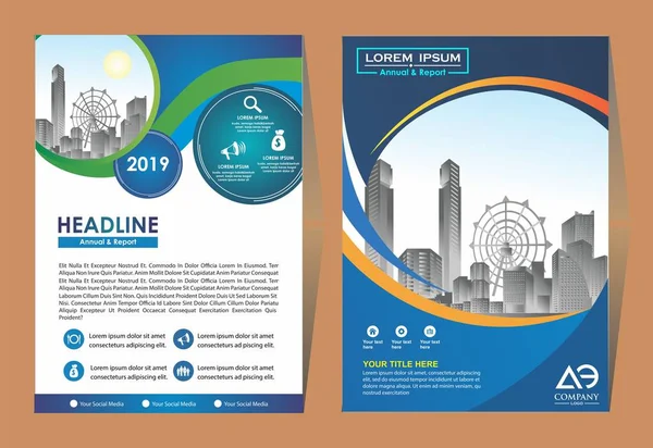 Conception Couverture Livre Brochure Mise Page Dépliant Affiche Contexte Rapport — Image vectorielle