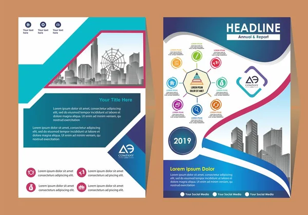 Brochure Template Layout Cover Design Annual Report Magazine Flyer Booklet — Stock Vector