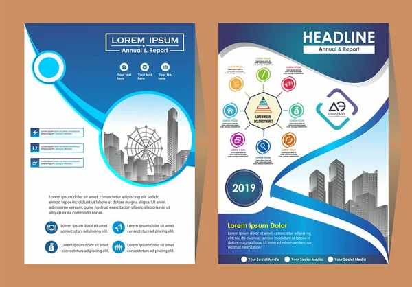 Corporate Flyer Lay Out Sjabloon Met Elementen Plaatsaanduiding Voorbeeld — Stockvector