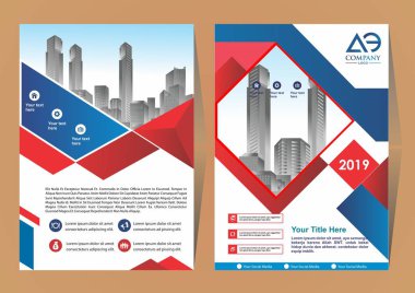 modern kapak, broşür, şehir arka plan ile yıllık rapor için düzen