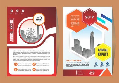 modern kapak, broşür, şehir arka plan ile yıllık rapor için düzen
