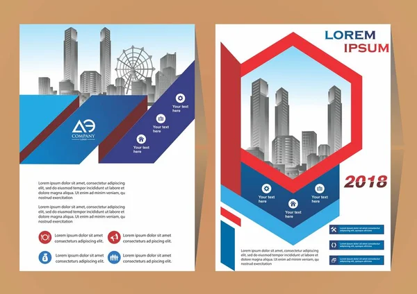 Couverture Moderne Brochure Mise Page Pour Rapport Annuel Avec Fond — Image vectorielle