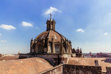 Mexico City şehir merkezi Mexico City, Meksika için Büyükşehir katedral kubbe görünümü