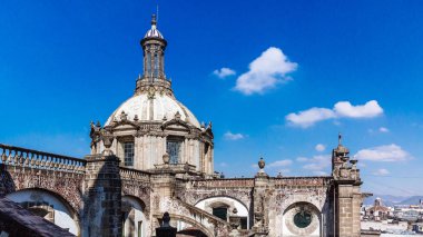 Mexico City şehir merkezi Mexico City, Meksika için Büyükşehir katedral kubbe görünümü